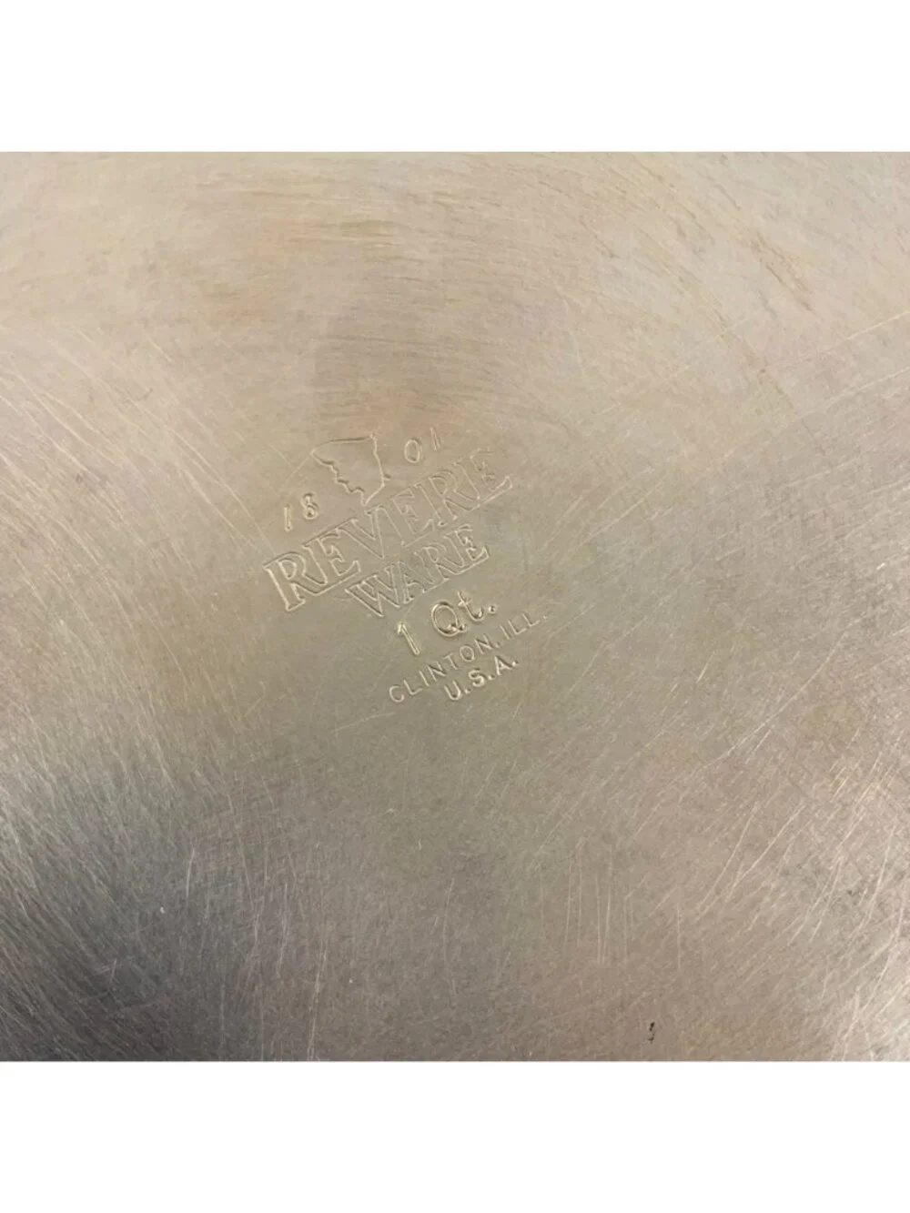 Revere Ware Copper Clad Stainless Steel 1 Qt Straight Sided Skillet & Lid USA